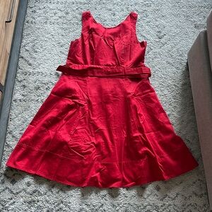 A line red dress